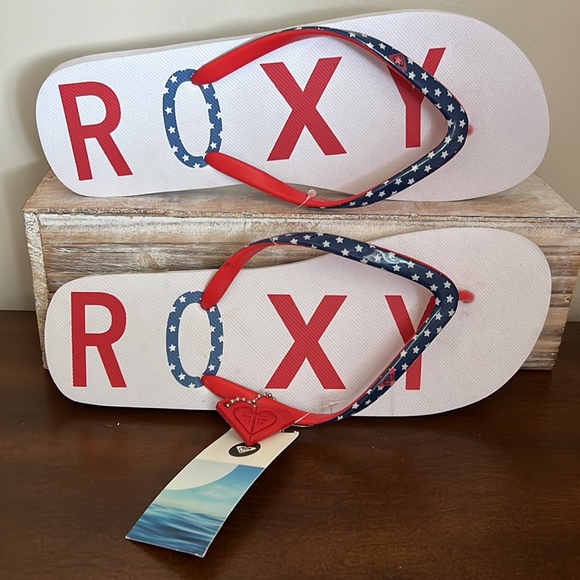 ROXY 🏄 NWT 🇺🇸Red White & Blue🇺🇸 Flip Flops Size 9 - Picture 5 of 9